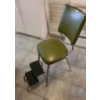 Image 2 : Vintage Green Vinyl Chair/ Step Stool 14 W, 16 D, 38.5 T w/ Step Closed