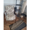 Image 1 : Metal Shelf 13 W, 12 D, 58 T, Tapestry Chair 24 W, 19 D, 36 T, Floor Lamp , Throw Rugs, Stool 