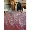 Image 3 : set of crystal glasses wine decanter coloured crystal vases and other small serving trays and dishes