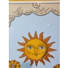 Image 4 : Framed Textile Artwork Depicting The Sun Tarot Design, 24 x 32 Inches