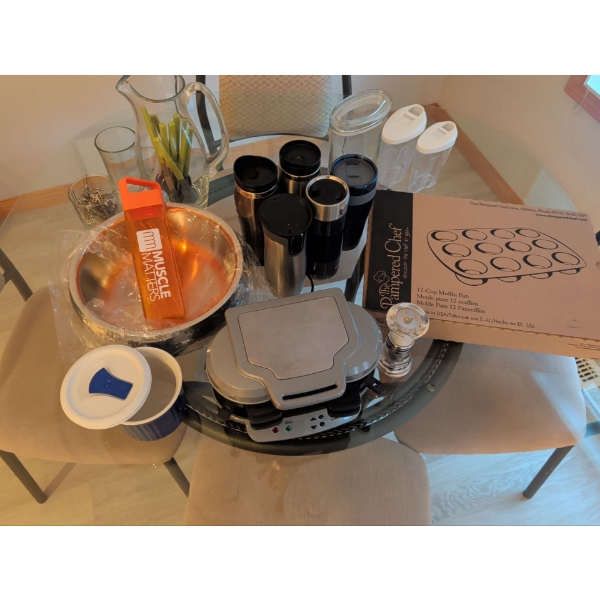First Home Essentials-Egg McMuffin Cooker, Brand New Muffin Pan, Pantry Storage Containers and More!