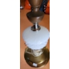 Image 2 : Table Lamp with Wooden, Glass and Brass Stem 30 T,  7 Diameter Base