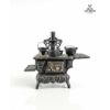 Image 2 : Vintage Cast Iron Miniature Stove With Mini Pots , Cast Iron Miniature Balance.