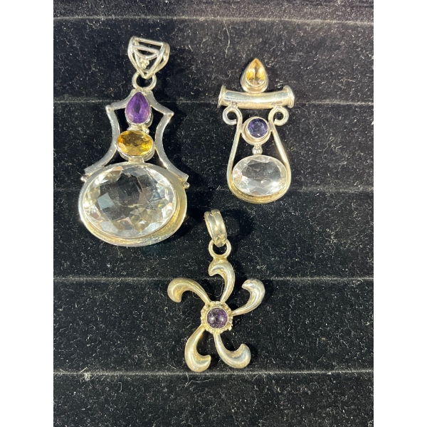 Collection of Multi Coloured Stone Pendants