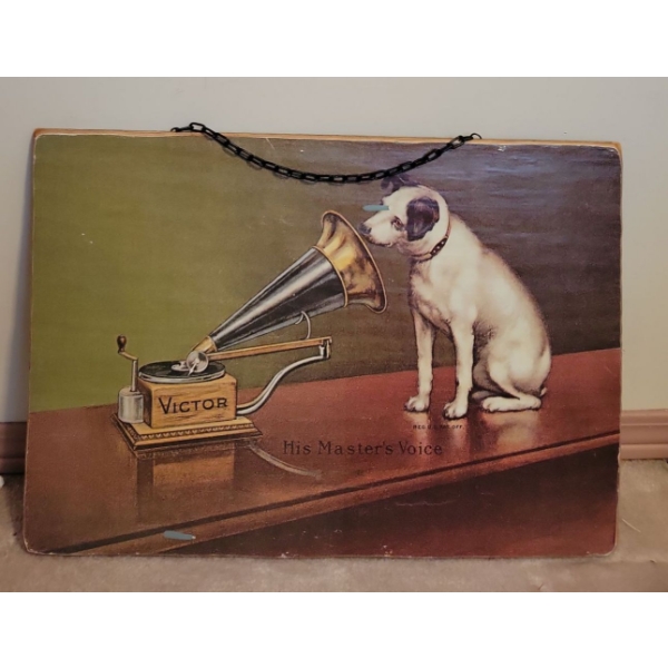 'His Masters Voice' Art Print on Wood 21x16