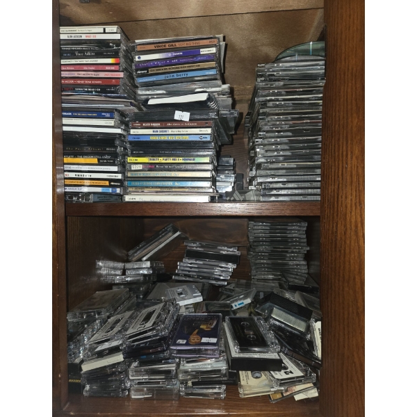 CD, Casette and DVD/Bluray Collection PLUS Toshiba Blu Ray Player Model No. BDX4200KC 