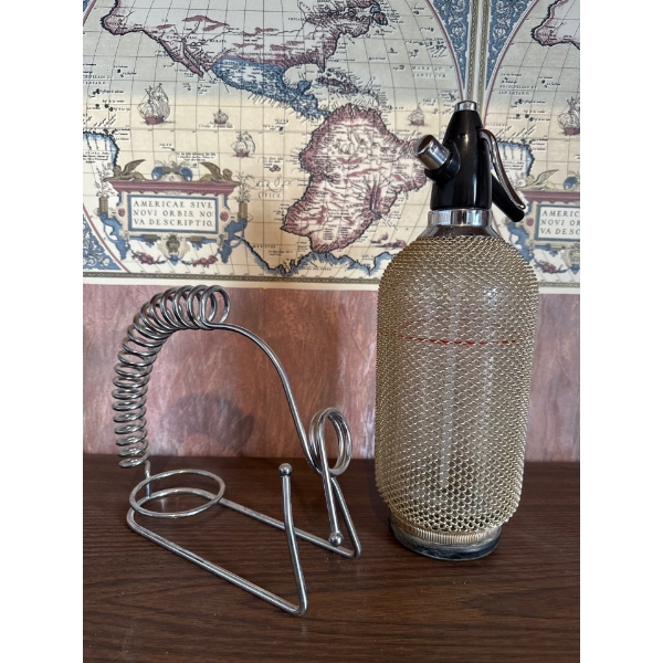 Vintage Soda Syphon w/ Bottle Holder 