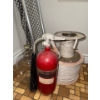 Image 2 : Outdoor Netting Poles w/ Large Spool Of Electrical Wire Vintage Extinguisher & More