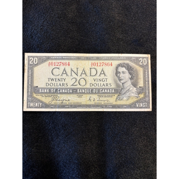 1954 $20 Devil’s Face Coyne/ Towers Sn# 0127864 great addition to any collection

