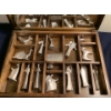 Image 2 : Pewter Nativity Set w/ Decorative Wood Box & Mirrored Pedastal