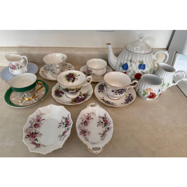 Antique Mismatched Fine China Tea Set - Royal Albert & More