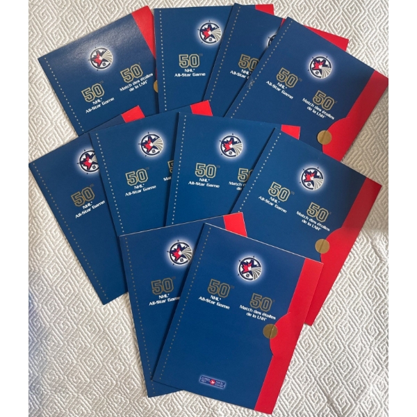 50 NHL All-Star Game Stamp Booklets- Collectible Oilers Memorabilia & Stamp Flaps 