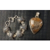 Image 5 : Stamped .925 Jasper Agate Pendant, Dendritic Agate Necklace, Pietersite Bracelet