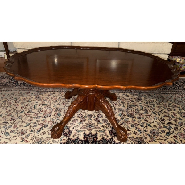 Antique Rosewood Chippendale Ball & Claw Foot Coffee Table 36x26x24