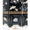 Image 2 : Handcrafted Four-Panel Lacquered Wood Screen with Nature Motif