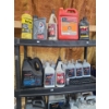 Image 3 : Shop Utility Shelf 35 W, 18 D, 72 T w/ Assorted Vehicle Fluids (4)