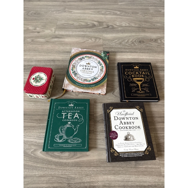 Collection of Downton Abbey Books & Christmas Tin