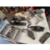 Image 3 :  vintage tools with antique pulleys a number five Stanley wood, planer, and antique hand drills
