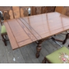 Image 10 : 1940s Hardwood Dining Table with Hand-Embroidered Cushions, Includes Extensions and Six Chairs