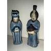 Image 6 : Stonewear Pottery Nativity Scene From Thailand - Celadon Ceramics w/ Blue Glaze
