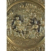 Image 4 : Vintage Embossed Brass Wall Plates Detailed Tavern Or Pub Scenes, The Mid-20th Century ENGLAND 14''