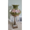 Image 1 : Vintage Lamp w/ Metal Base and Painted Glass Shade- Base: 6 X 6, 25 T 