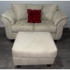 Image 2 : Modern Over Stuffed Microfiber Loveseat & Foot Rest 64x40x40