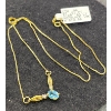 Image 1 : Blue Topaz, 10K Gold and Diamond Necklace (total weight 2.5g)