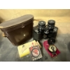 Image 1 : Pair Of Vintage Binoculars Town & Country 7x-12x40 Antique Engineer Compass & Silva Ranger Type 15T 
