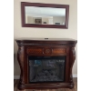 Image 1 : Stunning Fireplace Mantel Space Heater w/ Cherry Oak Beveled Mirror 53x15x46