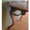Image 3 : Antique Side Table (Damage on Top) on Wheels w/ Lovely Decorative Candle Piece - 34W, 23D, 24T 