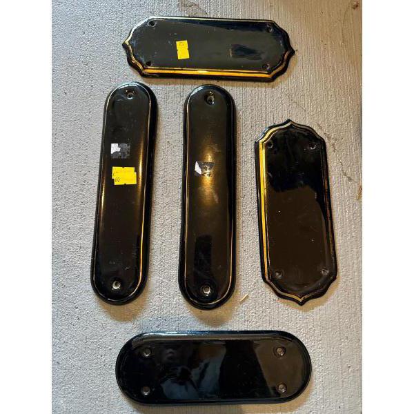 Set of  Black Finger Plates - 7 Total 