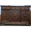 Image 2 : Carved Oak Hutch or Buffet with Storage, Circa 1940s