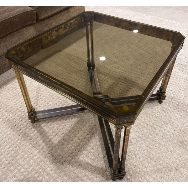 Metal & Glass Coffee Table - 36W, 36D, 19T 