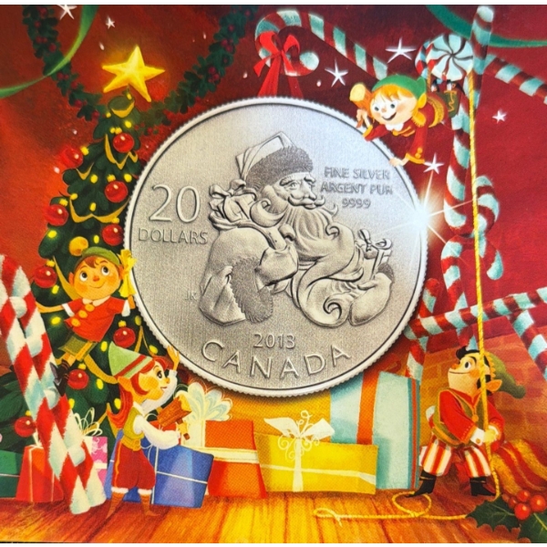 2012 $20 Santa Claus Fine Silver Coin 7.96 Grams