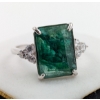 Image 1 : 7.5 ct Certified Silver Emerald gemstone Ring ($6,700 Appraisal)