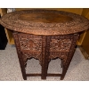 Antique Liberty's Victorian Circa 1880 Inlaid Anglo Indian  Carved Folding Table 23T