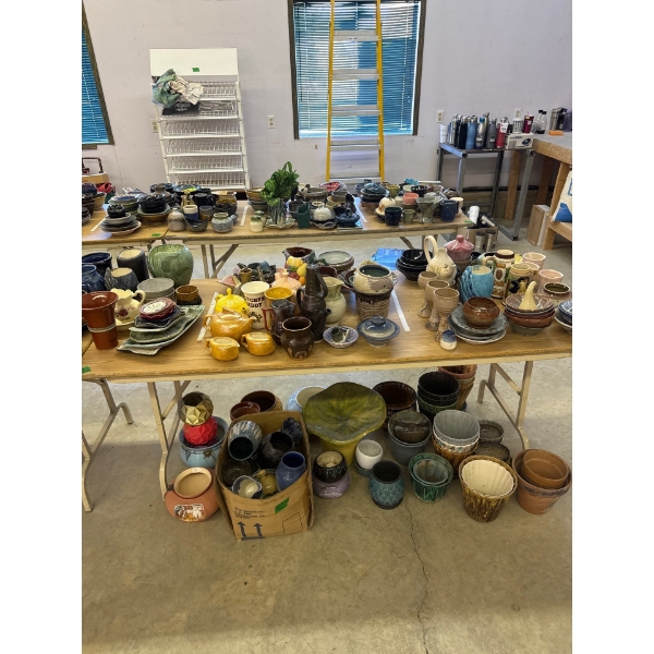 two tables wood tops metal legs foldable length 6 feet width 2’6” height 2’5”