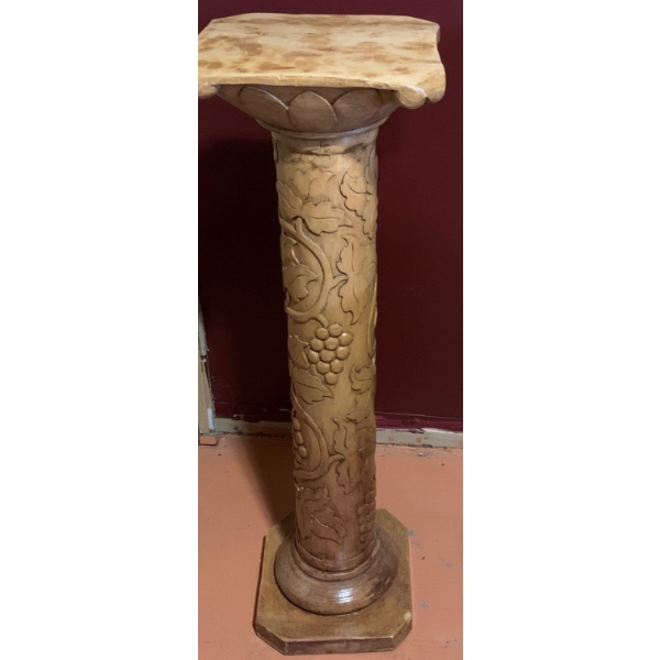 Wooden Pillar with Grape Motif  40 T, 12 L, 12 W