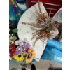 Image 3 : Unique wreath handmade with an assortment of ornaments, large wicker fan with dried flowers and cera