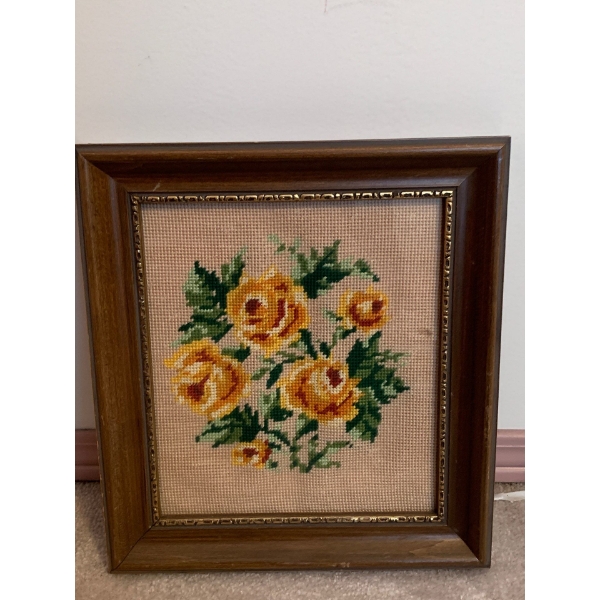 Embroidered Floral Art 12x12 