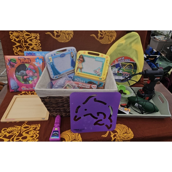 Family Activity Bundle With Toys, Soccer Goal, Tools and Art Supplies