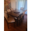 Image 1 : Dining Table w/ Leaf (60"L, 42"W, without leaf) and 6 Chairs (22"W, 18"D, 45"T) Lazy Susan Included 