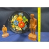 Image 1 : Wooden Decorative Arts - Wooden Sculpture From Canada + Lovely Wooden Flower Plate from USSR 