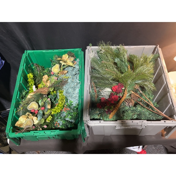 17 Foot Artificial Pine Garland With Decorative Stems and Wreaths