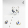 Image 3 :  Collection Of Vintage Dutch Delft Porcelain Costume Jewelry , Necklace, Bracelet, Earrings.
