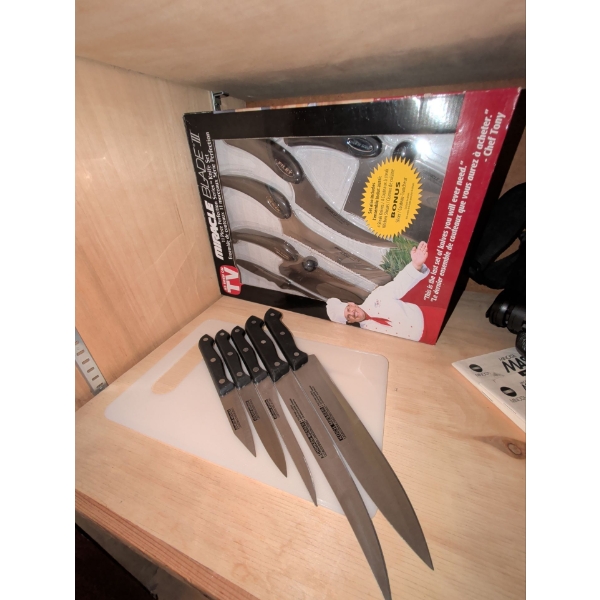 New Culinary Knife Collection w/ Cutting Board - Miracle Blade Set & More