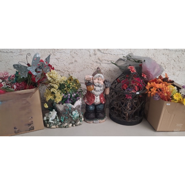 Assorted Decor Including: Santa 18 T, Artificial Flowers and More!