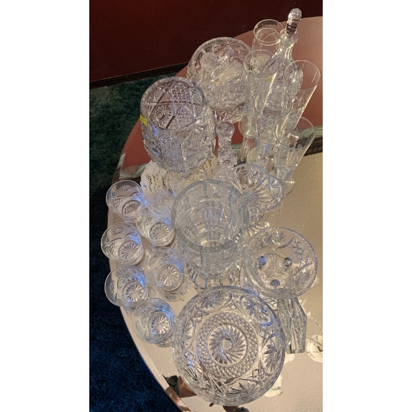 Large Set of Crystal Glassware 