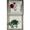 Image 1 : Two Beautiful Broches- Roses & Green Beads